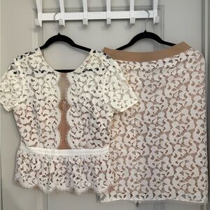 BCBGMaxAzria Lace Top and Skirt Set